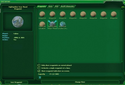 I Waypoints nel Datapad